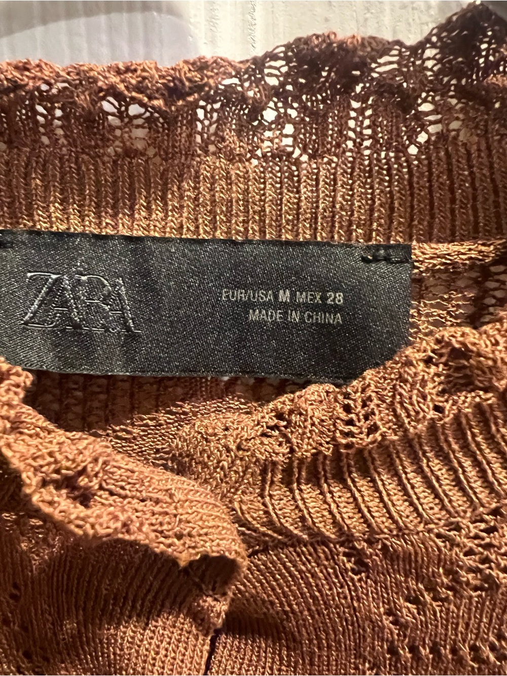Zara Brown Sheer Ruffle Button-Front Blouse - Picture 12 of 12